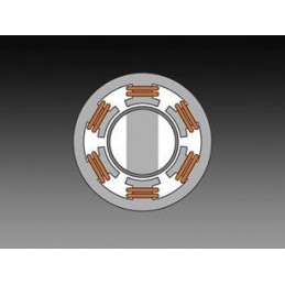 Brushless motor for higher efficiency, longer lifetime, and less maintenance compared to brushed motors