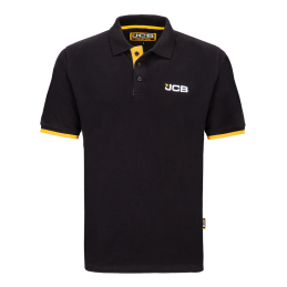 JCB Black Cotton Polo Shirt